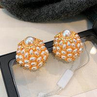 Retro Bead Pearl Earrings Niche Vintage