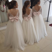 Children's White Hollowed-out Back Skirt