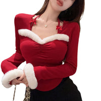 Autumn Halterneck Long-sleeved T-shirt Slim Fit