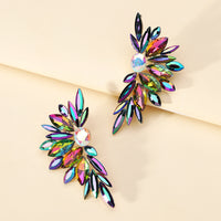 Luxury Crystal Wing Stud Earrings Statement Rhinestone Sparkly Elegant Jewelry For Women Party Wedding Bridal Prom