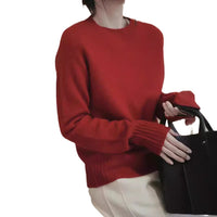 Women's Pure Wool Soft Glutinous Sweater Loose Pullover