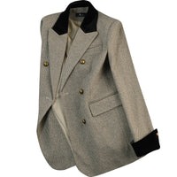 Casual Striped Suit Jacket For Women
