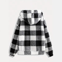 Fashionable Casual Zip-up Plush Hoodie With Long Sleeves