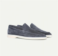 One-pedal Driving Flat Shoes With Frosted Suede