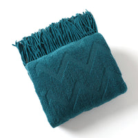Sofa Cover Herringbone Knitted Office Air Conditioning Nap Blanket