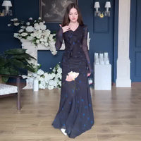 Womens Stylish V-neck Cinched-waist Floral Elegant Dress