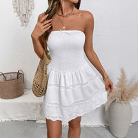 New Ruched Strapless Figure-hugging Mini Skirt For Women