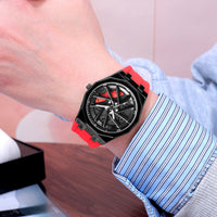 Rotating Watch Mens Wheel Hub Rotating Quartz Watch