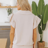 Women's Fashionable Trendy Ruffle Sleeve Two-Piece Set For Women