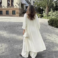 New Casual Long Cardigan Paired With High-waisted Pants