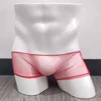 Men's Underwear Mesh Transparent Boxers Low Waist Breathable Thin Boxer Shorts