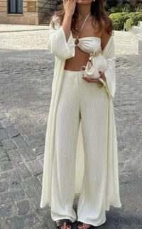 New Casual Long Cardigan Paired With High-waisted Pants