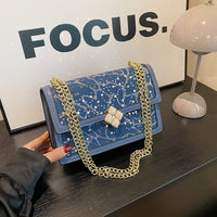 Net Red Bag Chain Crossbody Small Square Bag Double Compartment