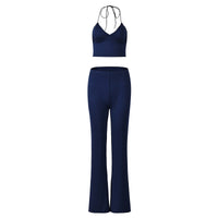 Hot-selling Sexy Figure-hugging Crop-top And Backless Set