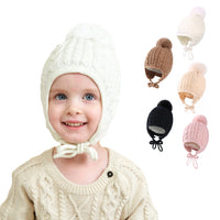 New Solid Color Twist Baby Warm Knitted Hat