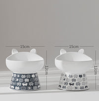 Anti-overturning High Foot Double Bowl Pet Supplies