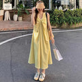 Sleeveless V-neck Loose-fitting Vacation Outfit Dress