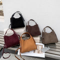 New Womens Niche Frosted Cowhide Bucket Shouldercrossbody Bag