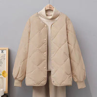 Rhombus Down Jacket Women's Short Coat