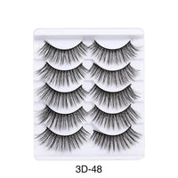 5 Pairs Of Natural Curly And Dense Three-dimensional Simulation 3D False Eyelashes