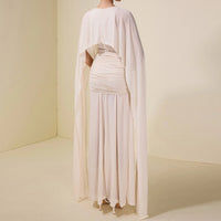 Womens Fashionable All-Match Patchwork Shawl-Waisted Dress