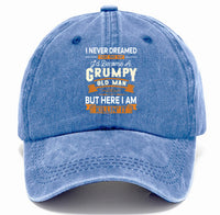 Washed Print Denim Baseball Cap Retro Versatile Soft Top Hat