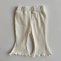 Girls' Fashion Casual Solid Color Stretch Pit Strips Bottoming Pants