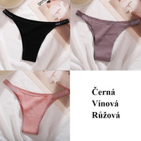 Women's high waist high slit cotton thong