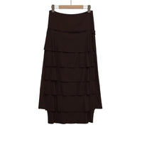 Temperament Slim-fit Midi Skirt With Layered Decoration