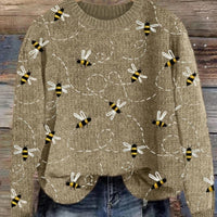 Womens Pullover Sporty Casual Crew-Neck Long-Sleeve Top