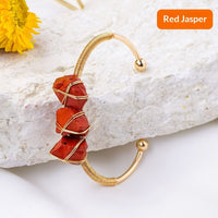 Natural Crystal Raw Stone Wire-wrapped Bracelet