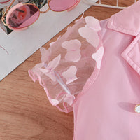 Girls' Suit Top Sling Romper Pants Three-piece Suit