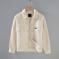 Winter New Japanese Style Corduroy Plus Sheep Chilli Velvet Jacket Casual Men's Coat