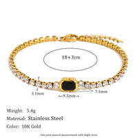 Fashionable All-Match Stainless Steel 18K Gold-Plated Zircon Bracelet