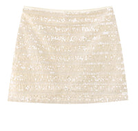 American Design Temperament Hot Girl High Waist Silver Paillette A- Line Skirt