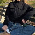 New Pure Color Slimming Loose Short Hot Girl Turtleneck Coat