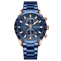 Mens Waterproof Steel-band Six-hand Watch