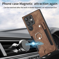 Suitable For S25Ultra Phone Case Anti-theft Swiping Fastened Ring Lanyard Card Holder