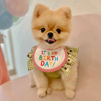 Embroidery Dog Bib Pet Cat Dog Bib Saliva Towel
