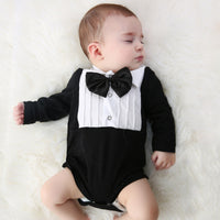 Black long-sleeved romper fake two-piece baby onesies