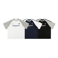 Heavy Cotton Short-sleeved Men's T-shirt Letter Printed Round Neck All-matching