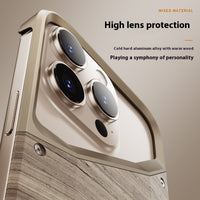 Phone Case Hollow Solid Wood Heat Dissipation Creative Aluminum Alloy
