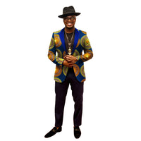 Printed Men's Suit Jacket Autumn And Winter Without Slit
