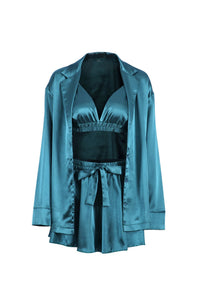 Luxury Comfortable Pajamas For Women 3 Piece Loungewear Set