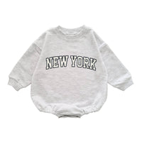 Infant Rompers Loose Western Style Letters NEW YORK Boys And Girls Baby Triangle Rompers