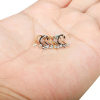 Stainless Steel Diamond-Studded Curved Bar Nose Ring