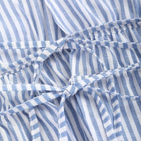 European And American Style Striped Long-sleeve Tie-waist Women's Shirt