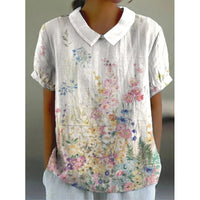 Summer Short Sleeve Printed Pullover Shirt