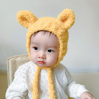 Cute warm Plush knitted hat with ear protection
