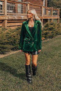 Casual Loose Double-breasted Velvet Suit Jacket